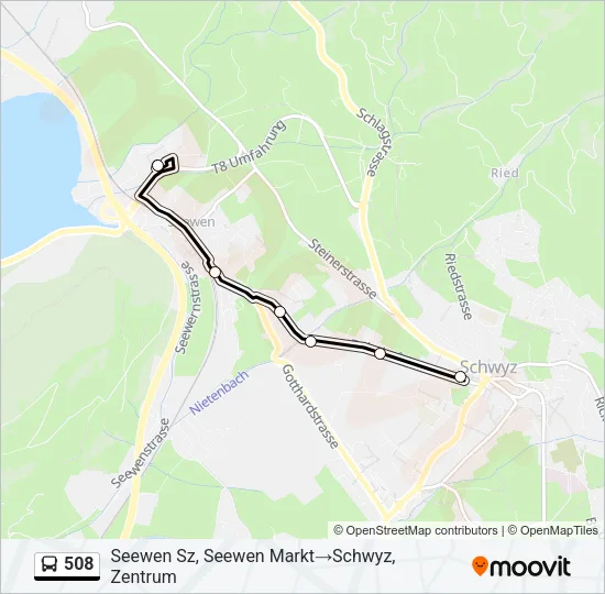 508 Bus Line Map