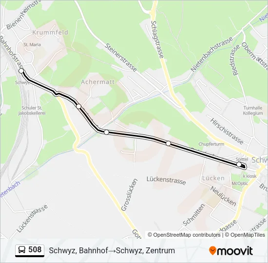 508 Bus Line Map