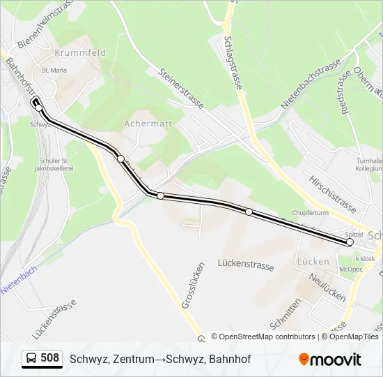 508 Bus Line Map