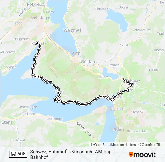 508 Bus Line Map