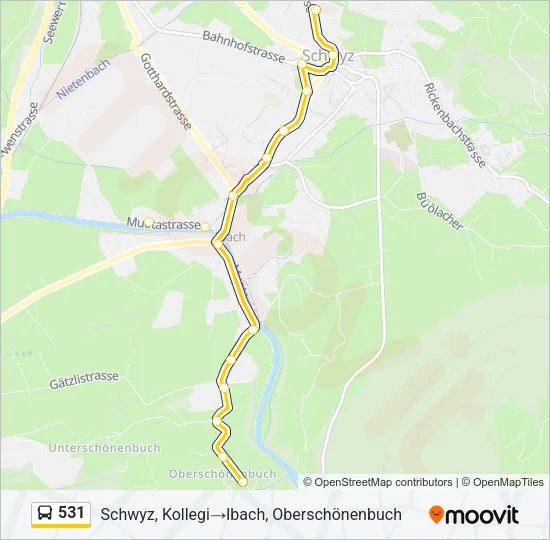 531 Bus Line Map