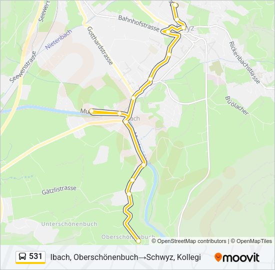 531 Bus Line Map