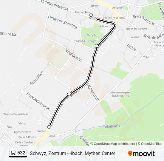 532 Bus Line Map