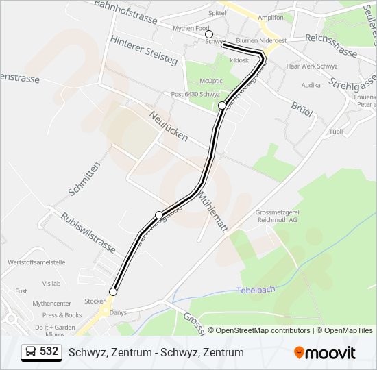 532 bus Line Map