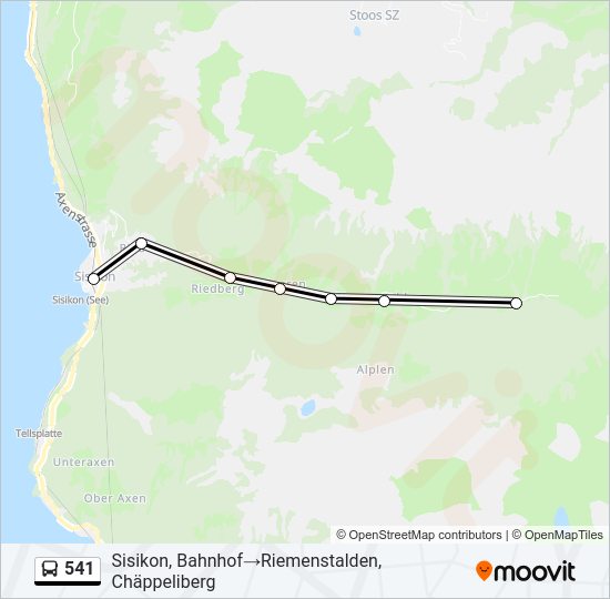 Plan de la ligne 541 de bus