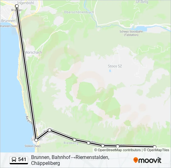 Plan de la ligne 541 de bus