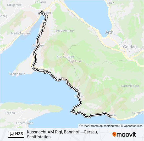 N33 Bus Line Map