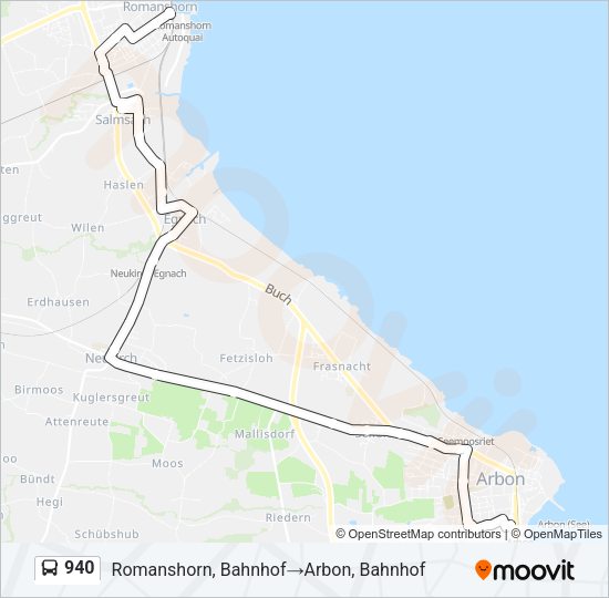 940 Bus Line Map
