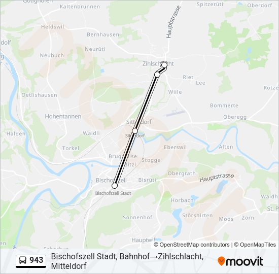 943 Bus Line Map