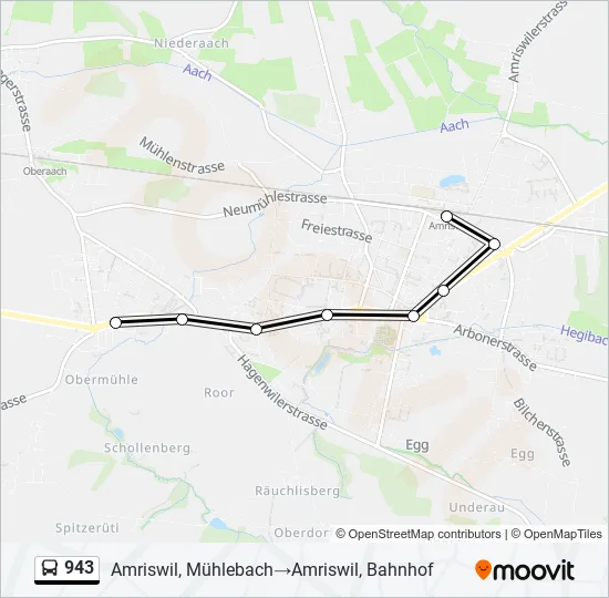 943 Bus Line Map
