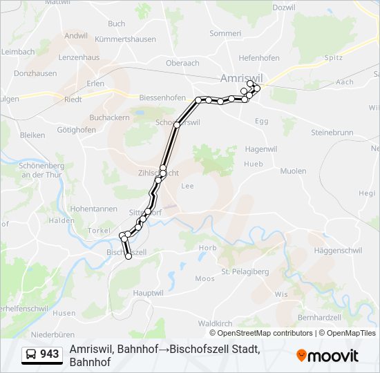 943 Bus Line Map