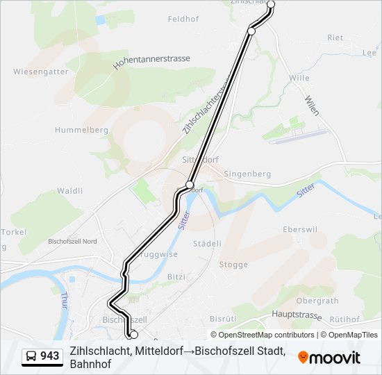 943 Bus Line Map