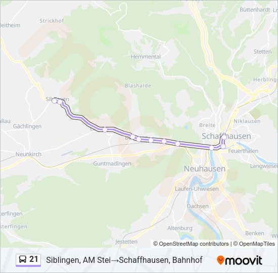 21 Bus Line Map