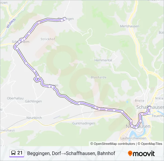 21 Bus Line Map