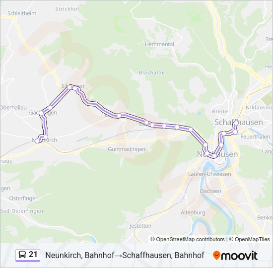 21 Bus Line Map