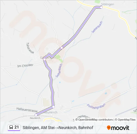 21 Bus Line Map