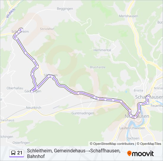 21 Bus Line Map