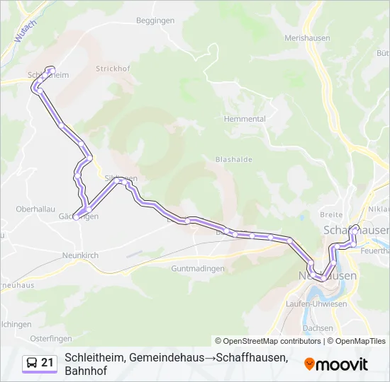21 Bus Line Map