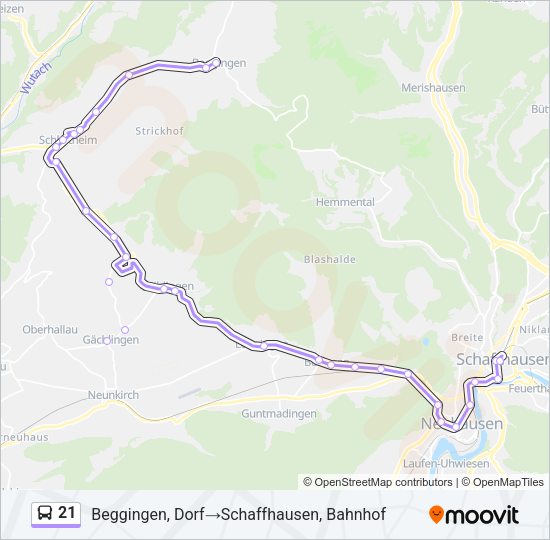 21 Bus Line Map