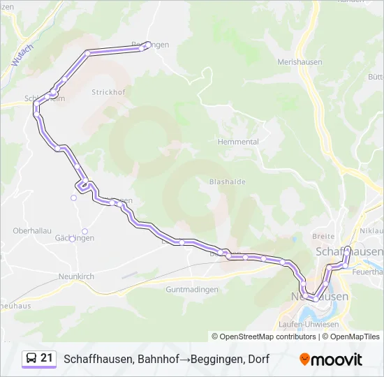21 Bus Line Map