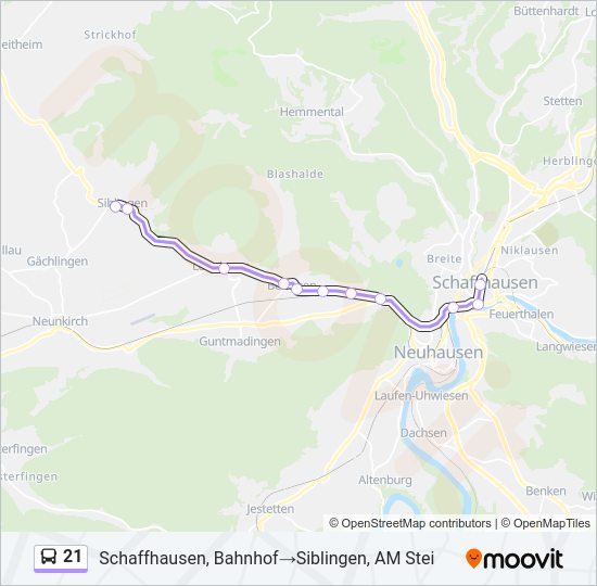 21 Bus Line Map