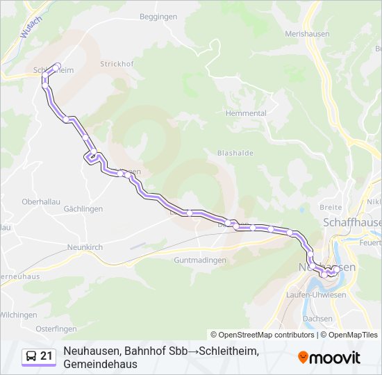 21 Bus Line Map