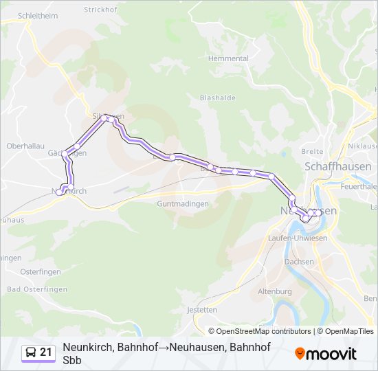 21 Bus Line Map