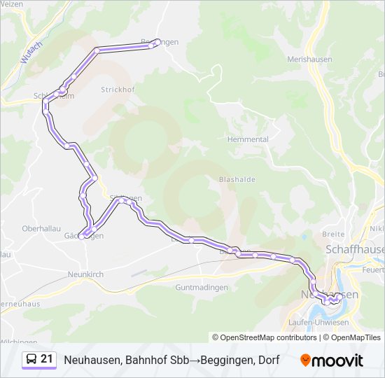 21 Bus Line Map