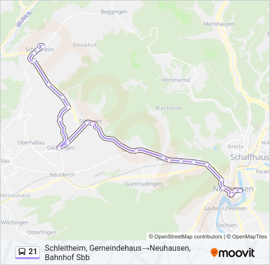 21 Bus Line Map