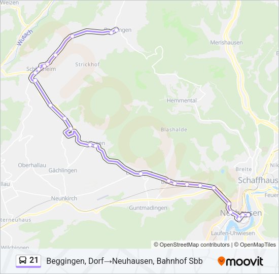 21 Bus Line Map