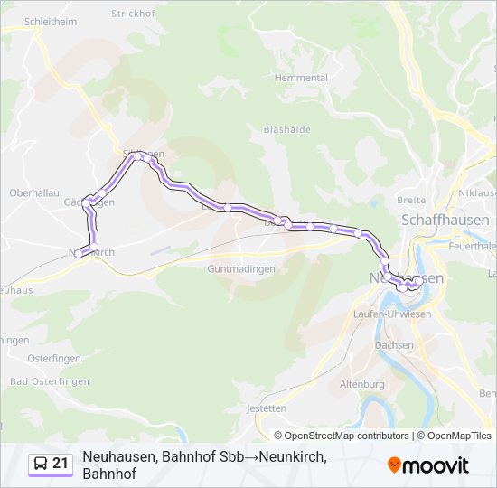21 Bus Line Map