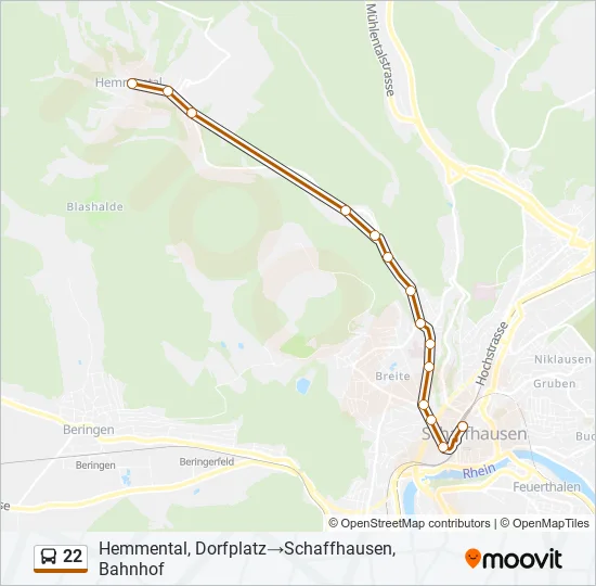 22 Bus Line Map