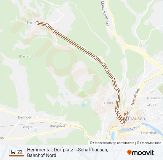 22 Bus Line Map