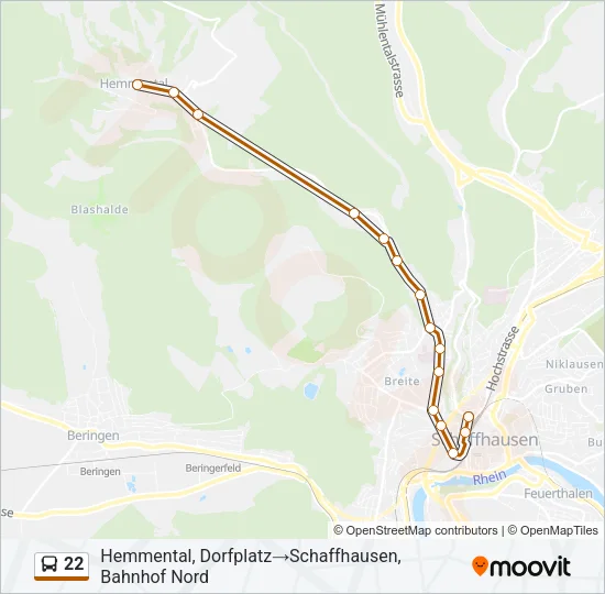 22 Bus Line Map