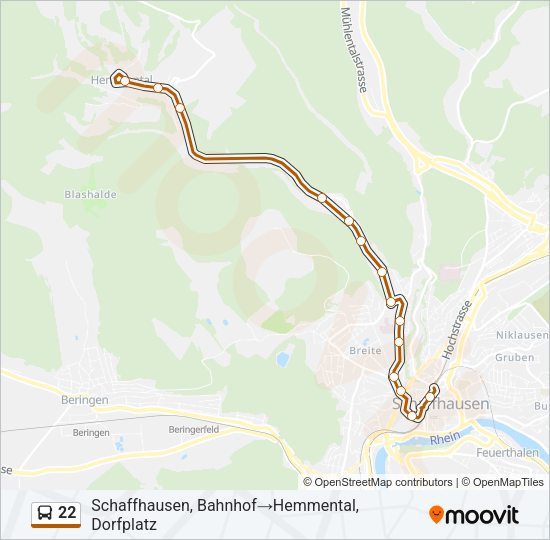 22 Bus Line Map