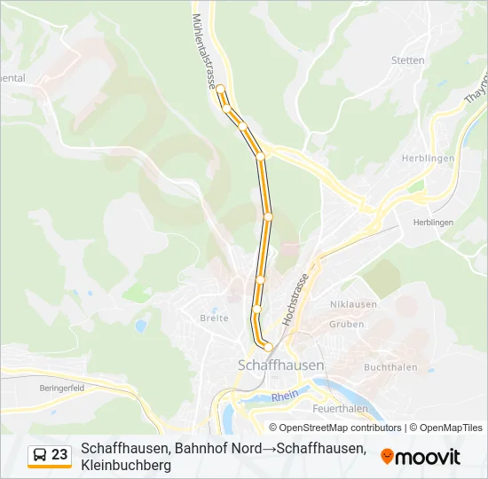 23 Bus Line Map