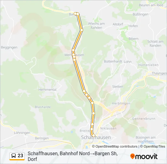 23 Bus Line Map
