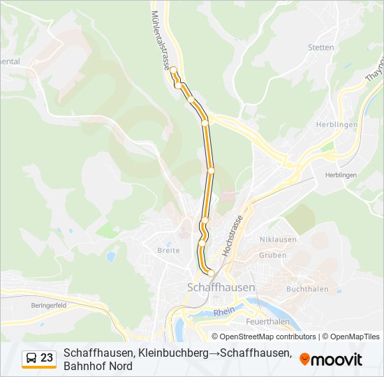 23 Bus Line Map
