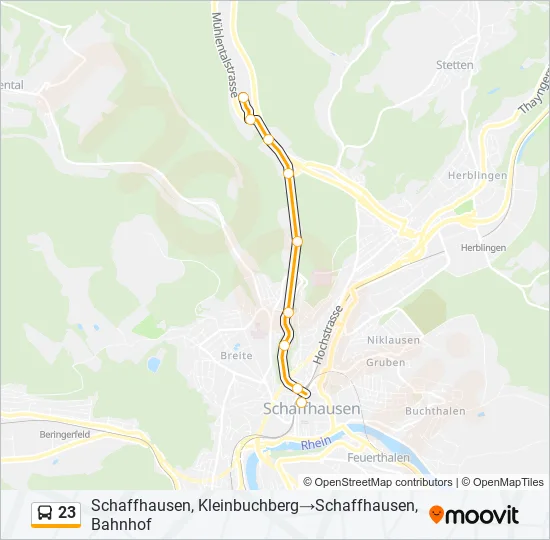 23 Bus Line Map
