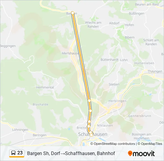 23 Bus Line Map