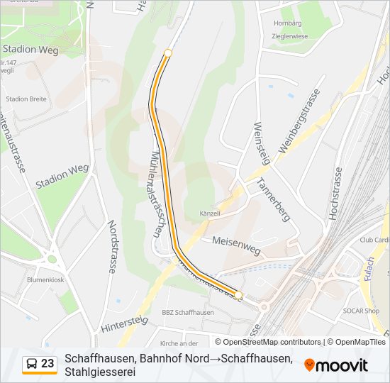 23 Bus Line Map