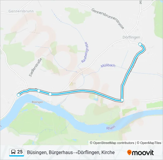 25 Bus Line Map