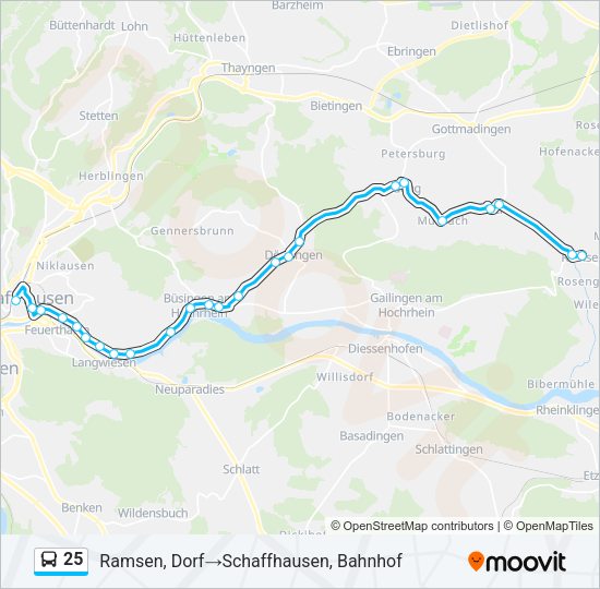 25 Bus Line Map