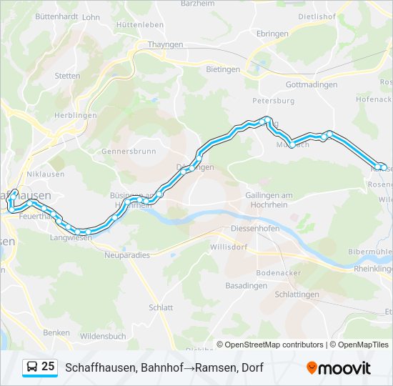 25 Bus Line Map