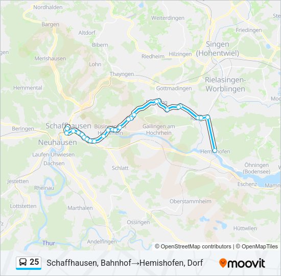25 Bus Line Map