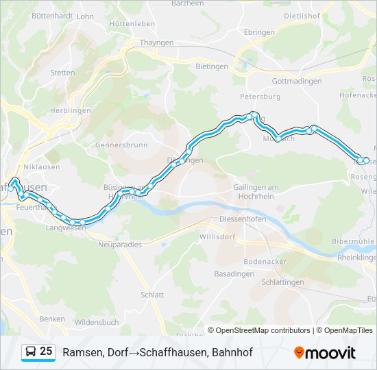 25 Bus Line Map