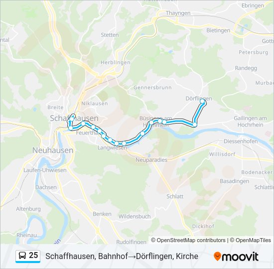 25 Bus Line Map