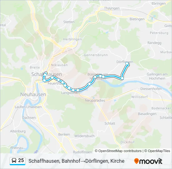 25 Bus Line Map