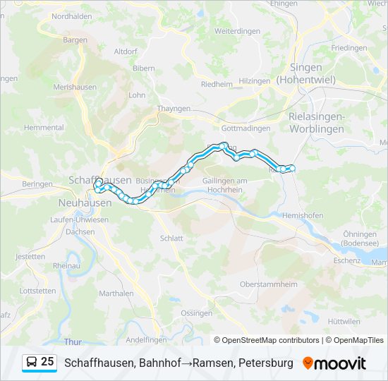 25 Bus Line Map