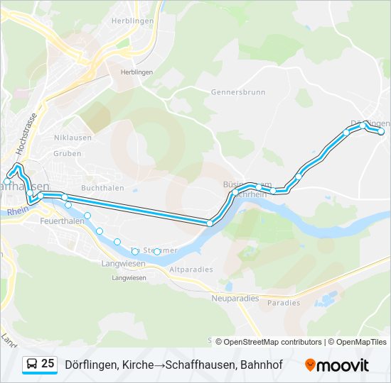 25 Bus Line Map